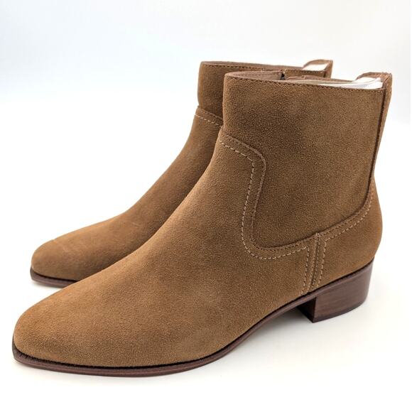 Cole Haan Naia Suede Ankle Heel Booties Women's Brown Size US9.5B EU40 - Picture 1 of 7